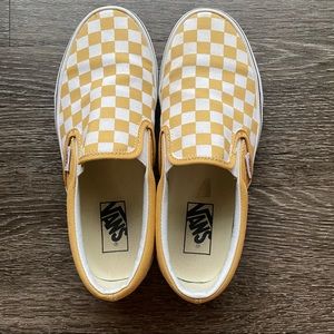 Mustard Yellow Checkered Vans